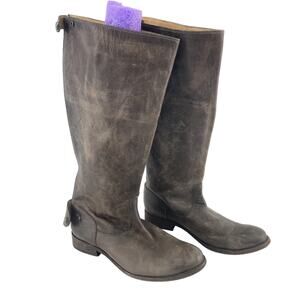 FRYE Brown Leather Distressed Knee High Riding Boots Women’s Size 9 Pre-Owned